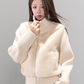 Stand Collar Fur Knit Jacket WDB0005