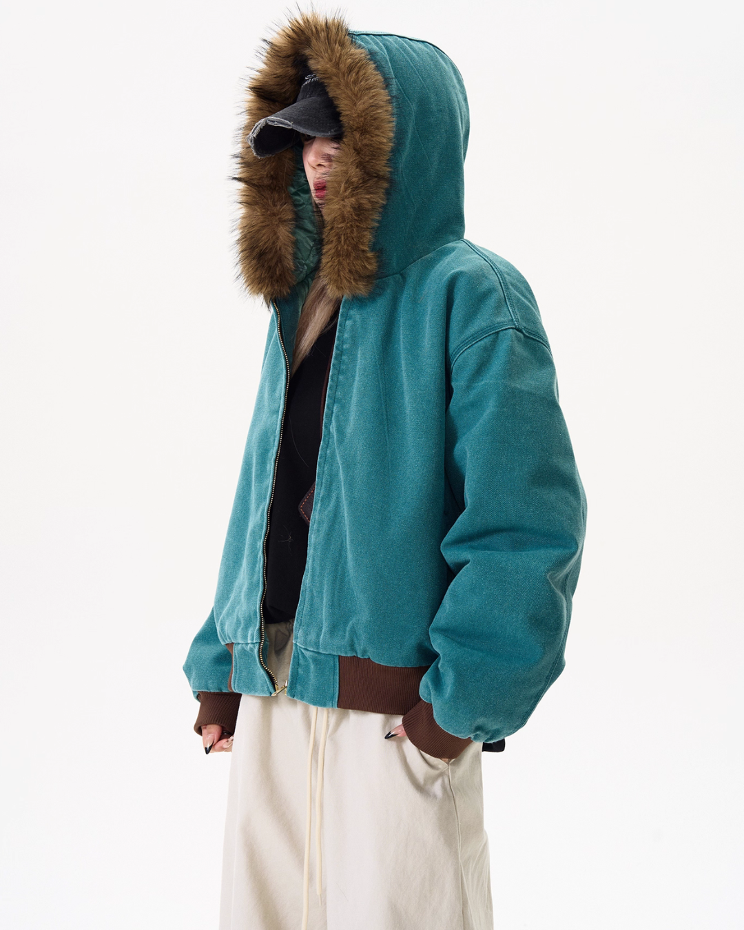 Fur Collar Short Cotton Coat MAD0011