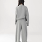 Stand Collar Cropped Jacket/Casual Wide Pants ACS0360