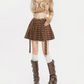 Polo Plaid Sweat Tops / Pleated Plaid Skirt KIK0004