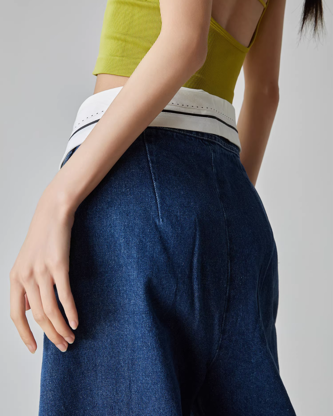 Cuffed Waist Wide Denim FER0097