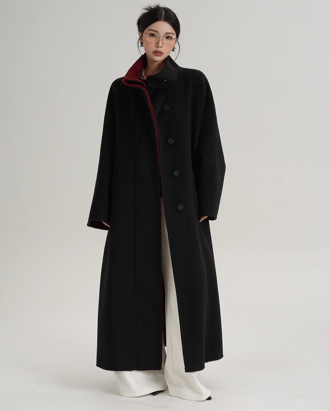Stand Collar Long Coat SRS0382