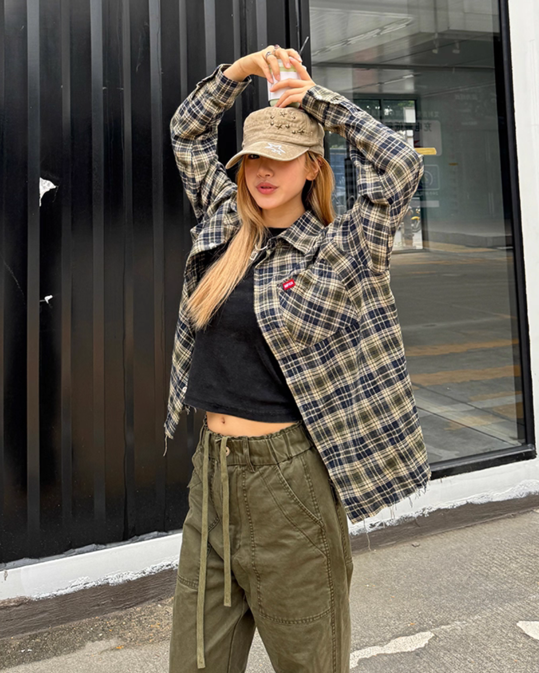 Retro Checkered Long Sleeve Shirt CYE0015