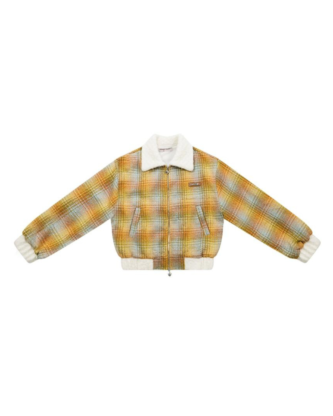 Plaid Velvet Short Fur Jacket ZZF0292