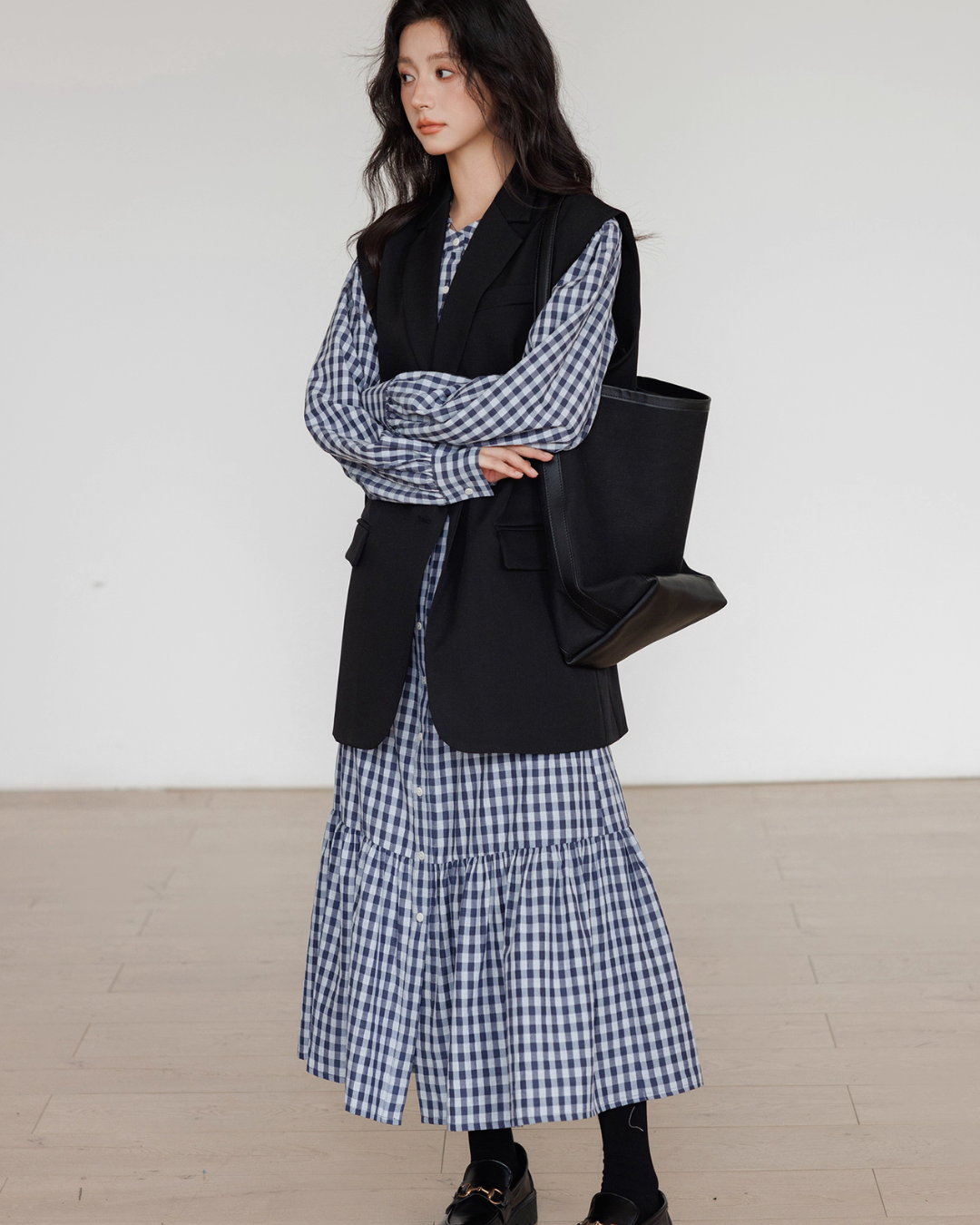 Ribbon Gingham Check Dress VAS0145