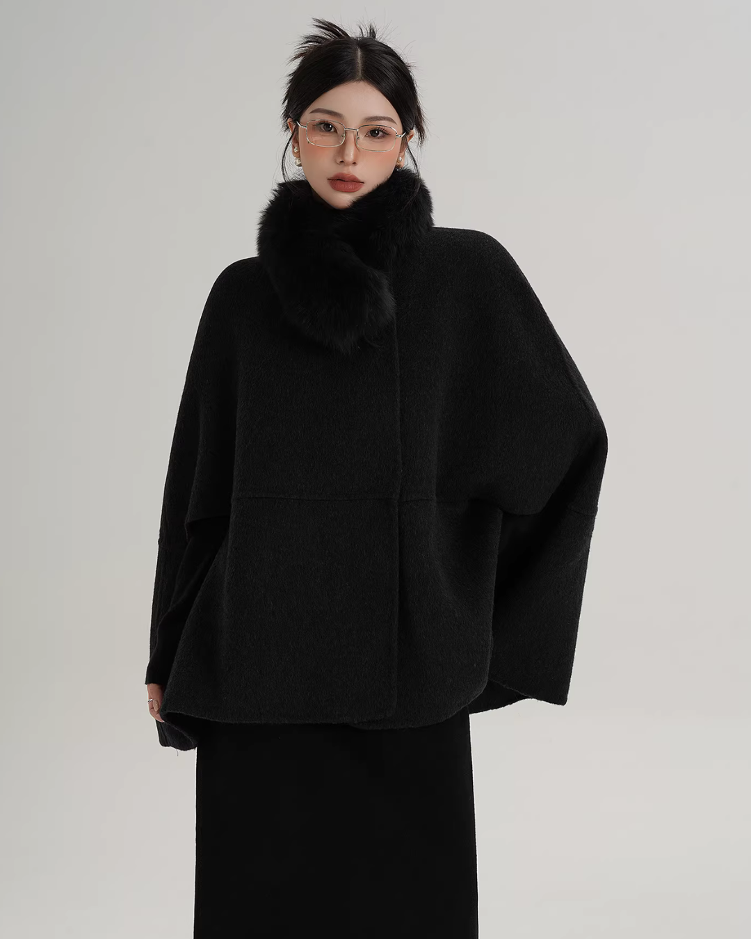 Fur Muffler Cape Coat SRS0402