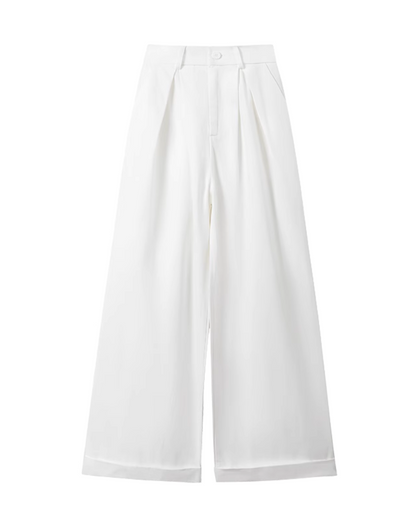 White Wide Pants / Belt WEO0008