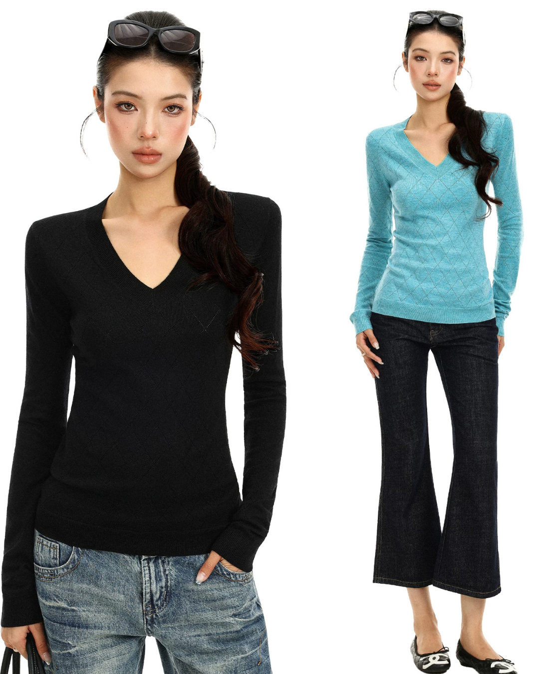 V-Neck Knit Top BGS0054