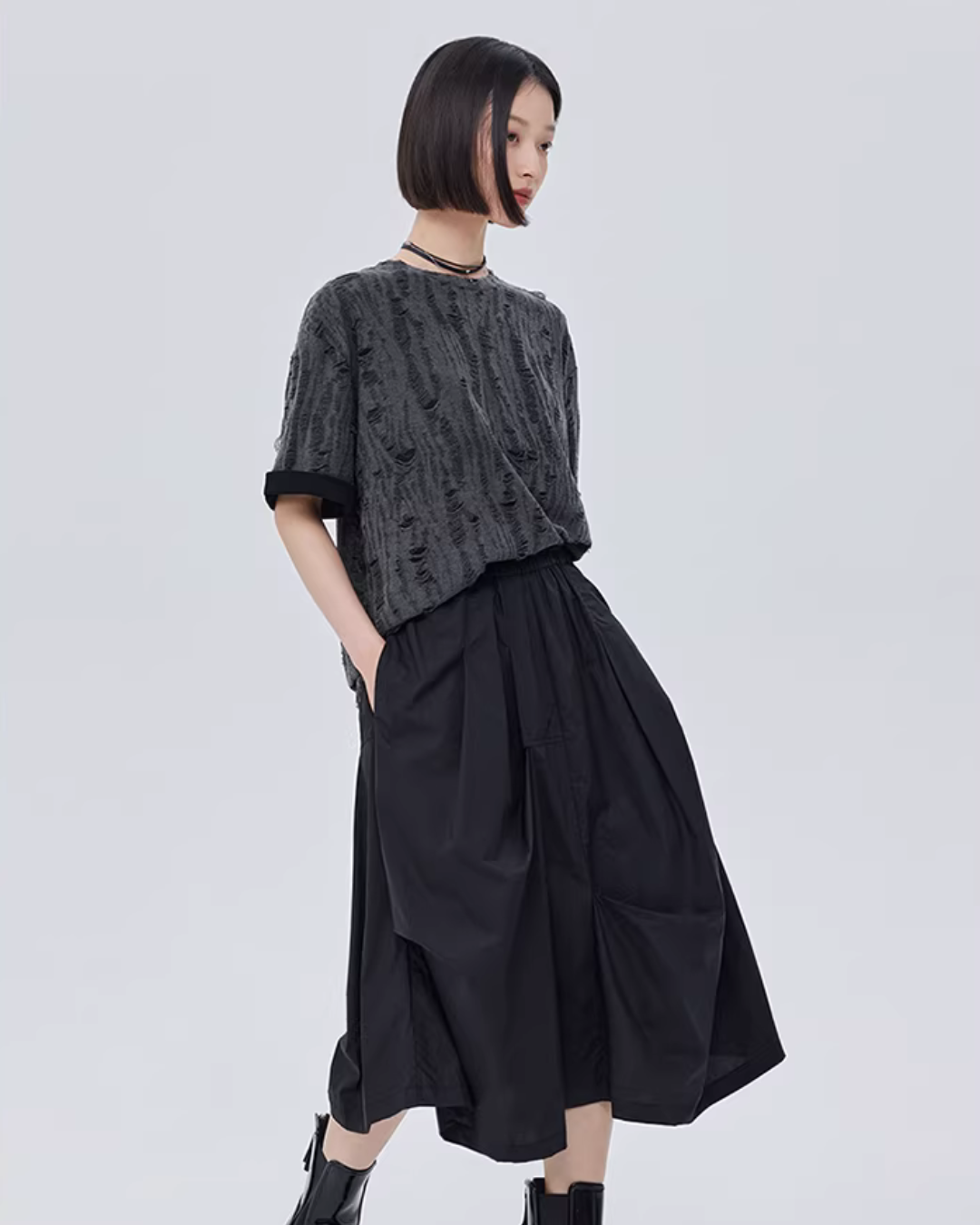 Irregular Damage Short-Sleeve T-Shirt SHN0041