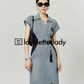 Retro Slit Denim Dress LLA0165