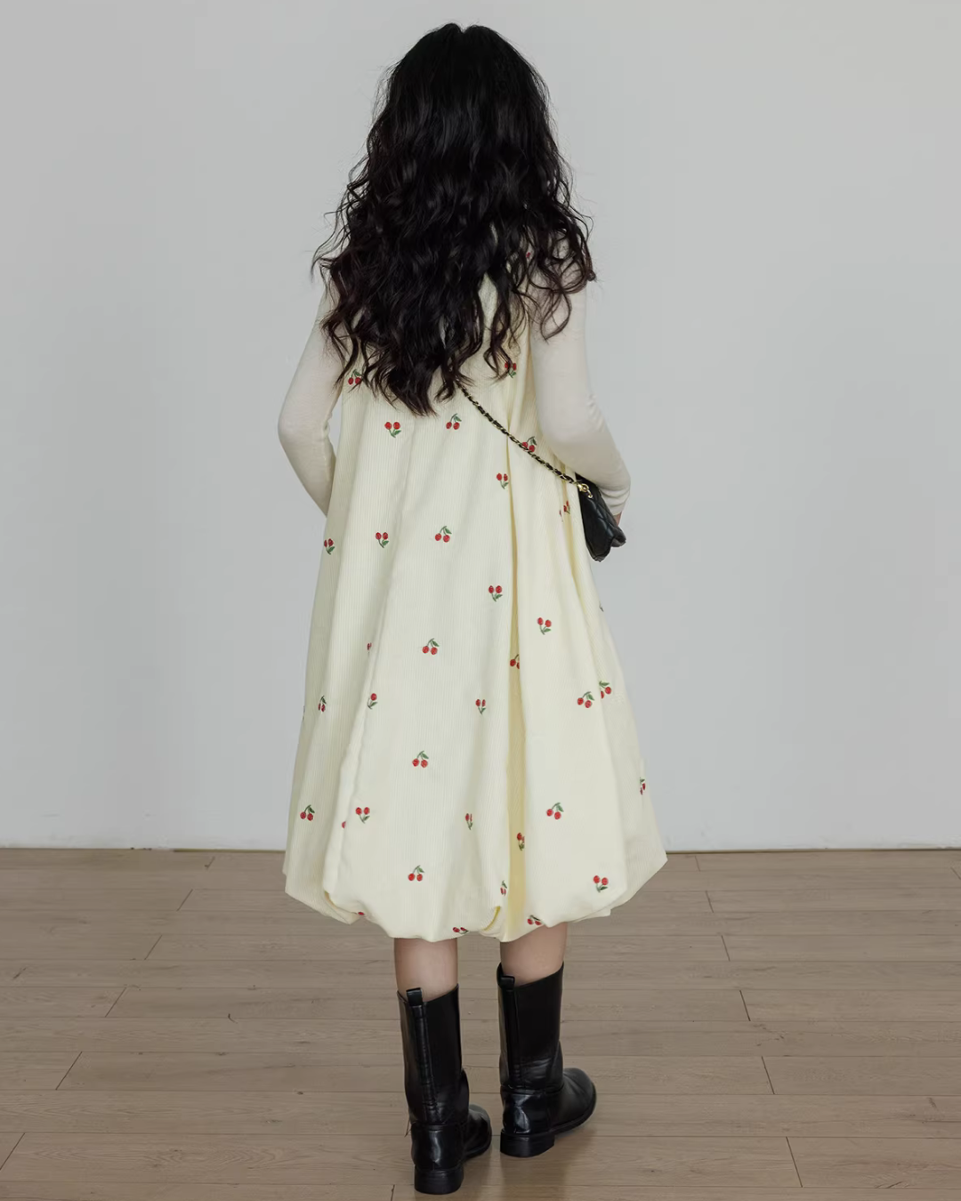 Crew Neck Cherry Vest Dress VAS0187