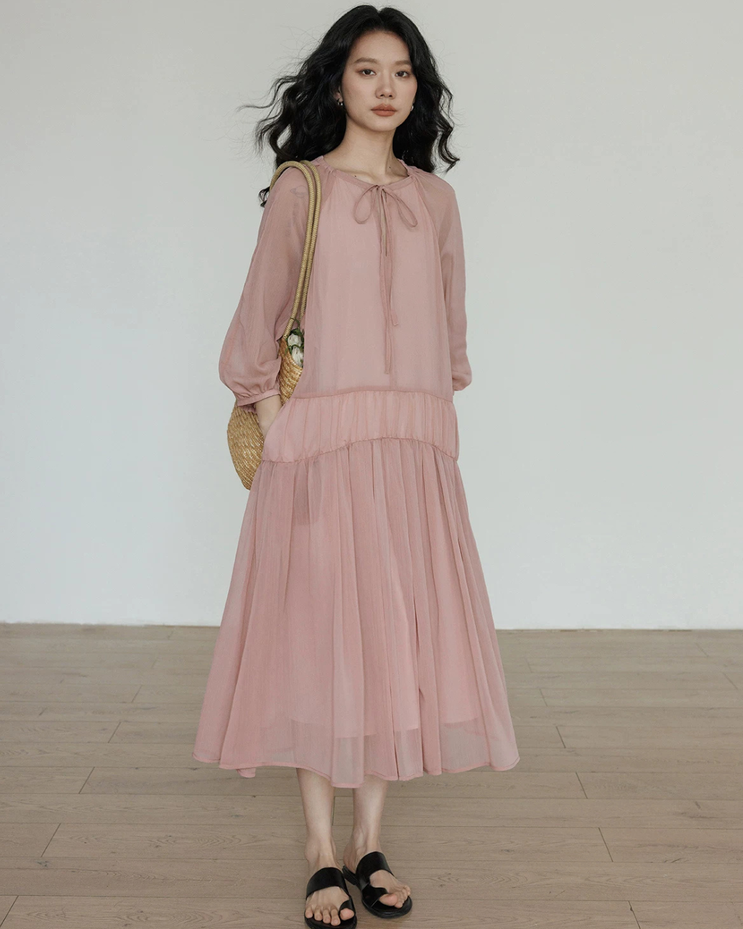 Feminine Tiered Long Dress VAS0197