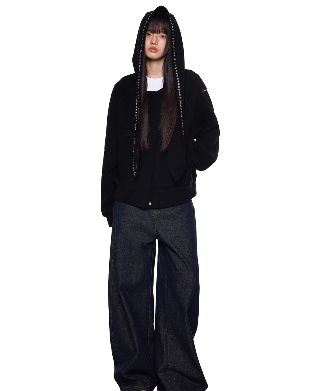 Rabbit Ear Studded Hoodie EZK0098