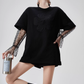 Lace Sleeve Round Neck T-Shirt FER0082