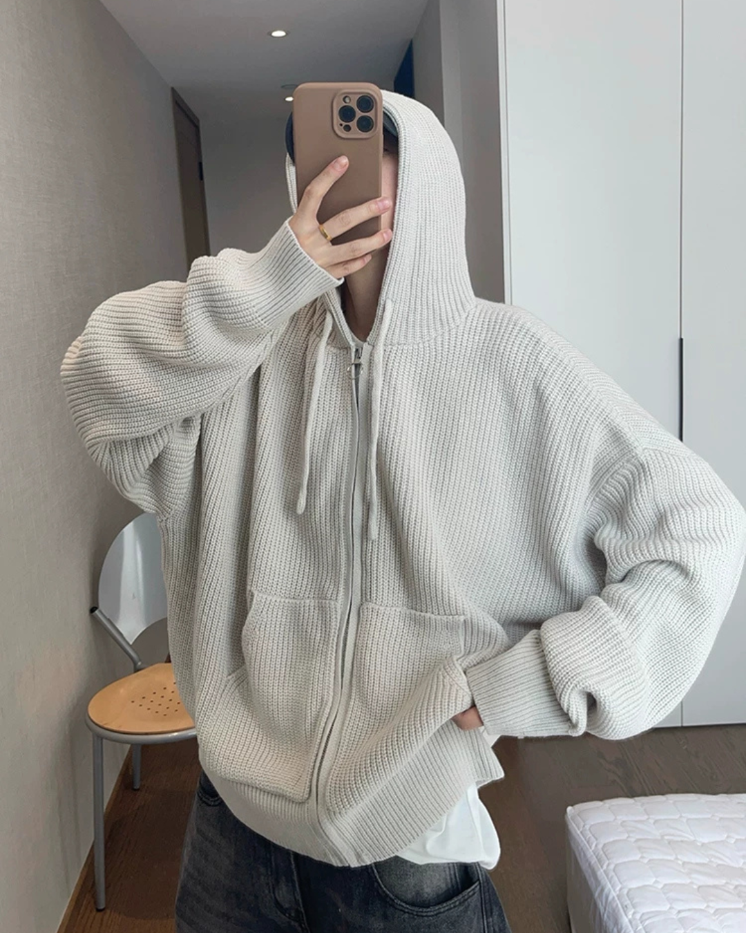 Zip-Up Knit Hoodie DAZ0007