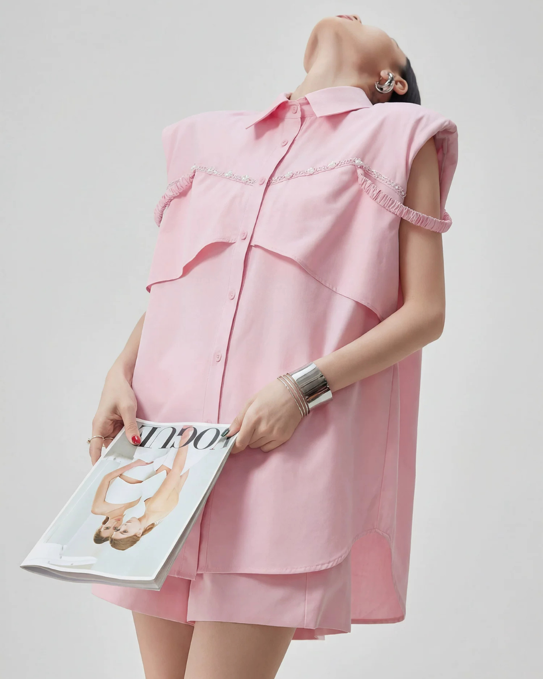 Pink Sleeveless Shirt / Half Pants FER0345