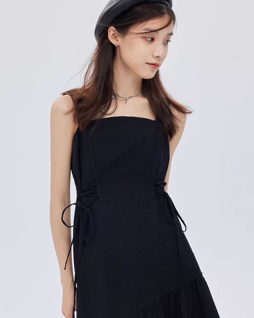 Square Neck Asymmetry Dress SHN0045