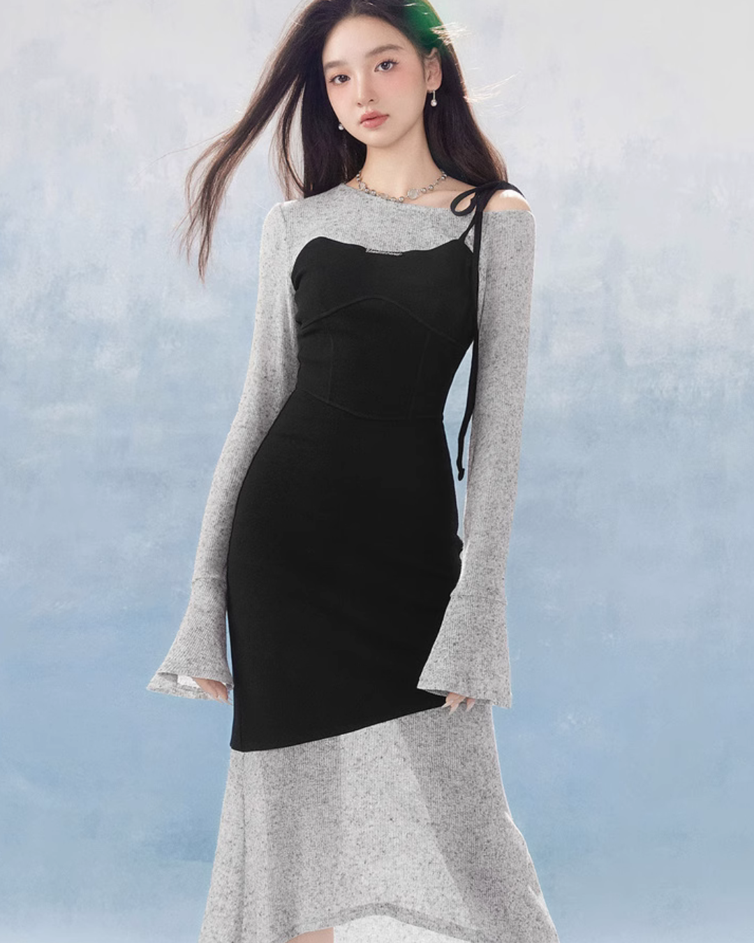 Asymmetrical Knit Dress EPU0003