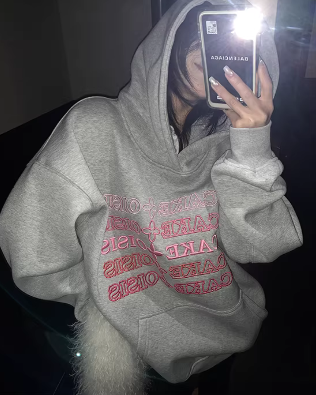 Embossed Logo Loose Hoodie YLS1024