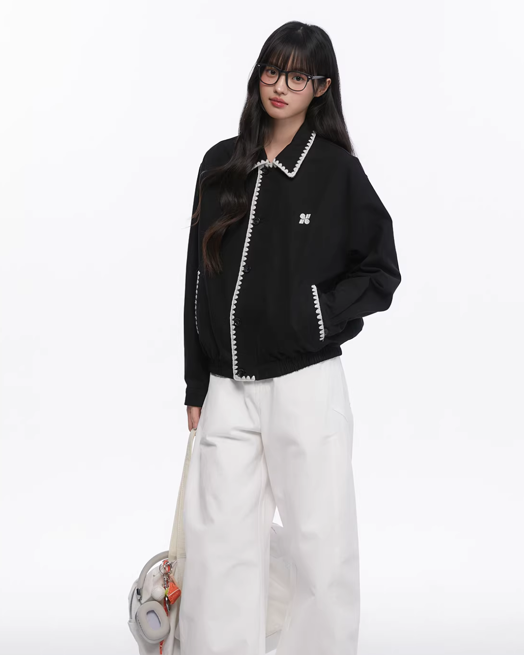 Shell Embroidered Harrington Jacket KIP0004