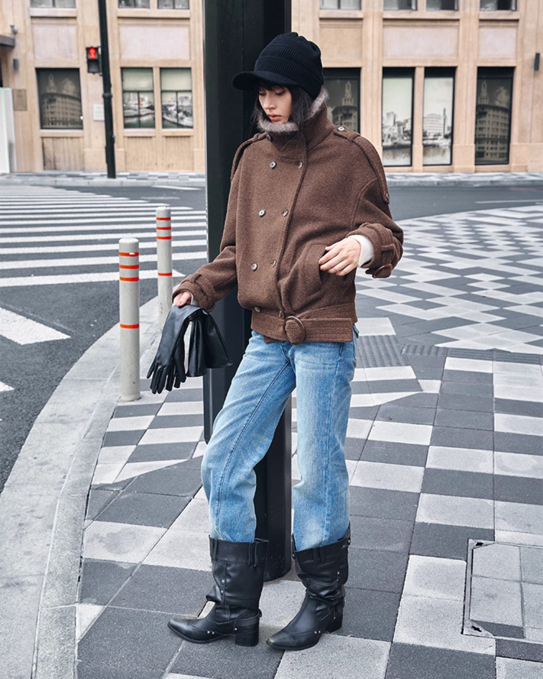 Stand Collar Short Jacket TRK0002