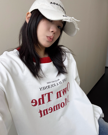 Bicolor Logo Long Sleeve Top YLS0801