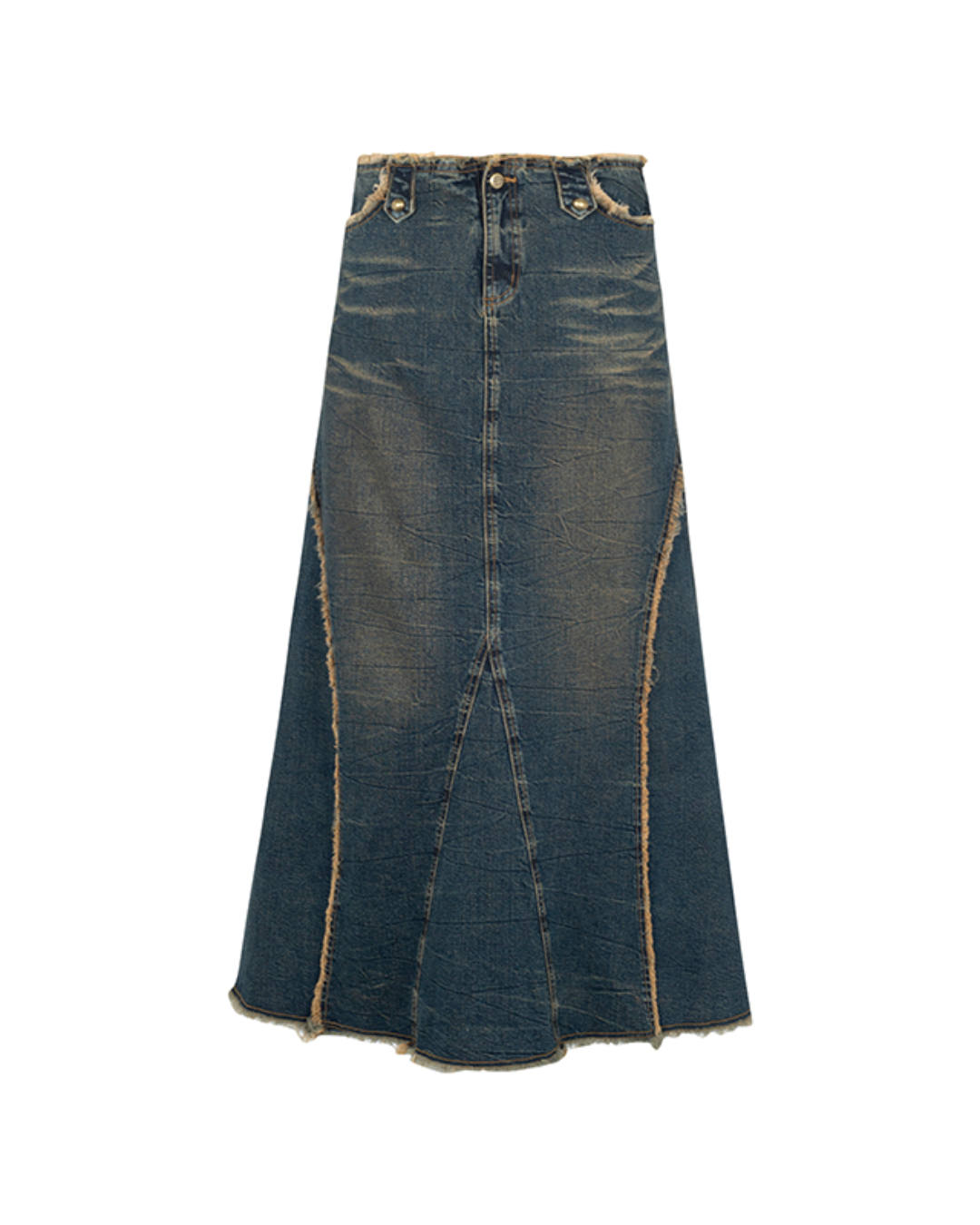 Denim Cargo Slit Skirt SAP0017