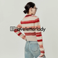 Red Striped Jacquard Knit LLA0549