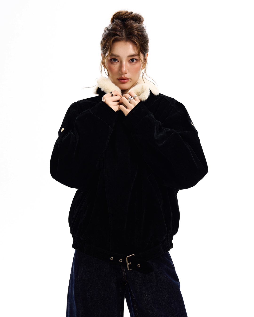 Fur Collar Suede Jacket HGX0047