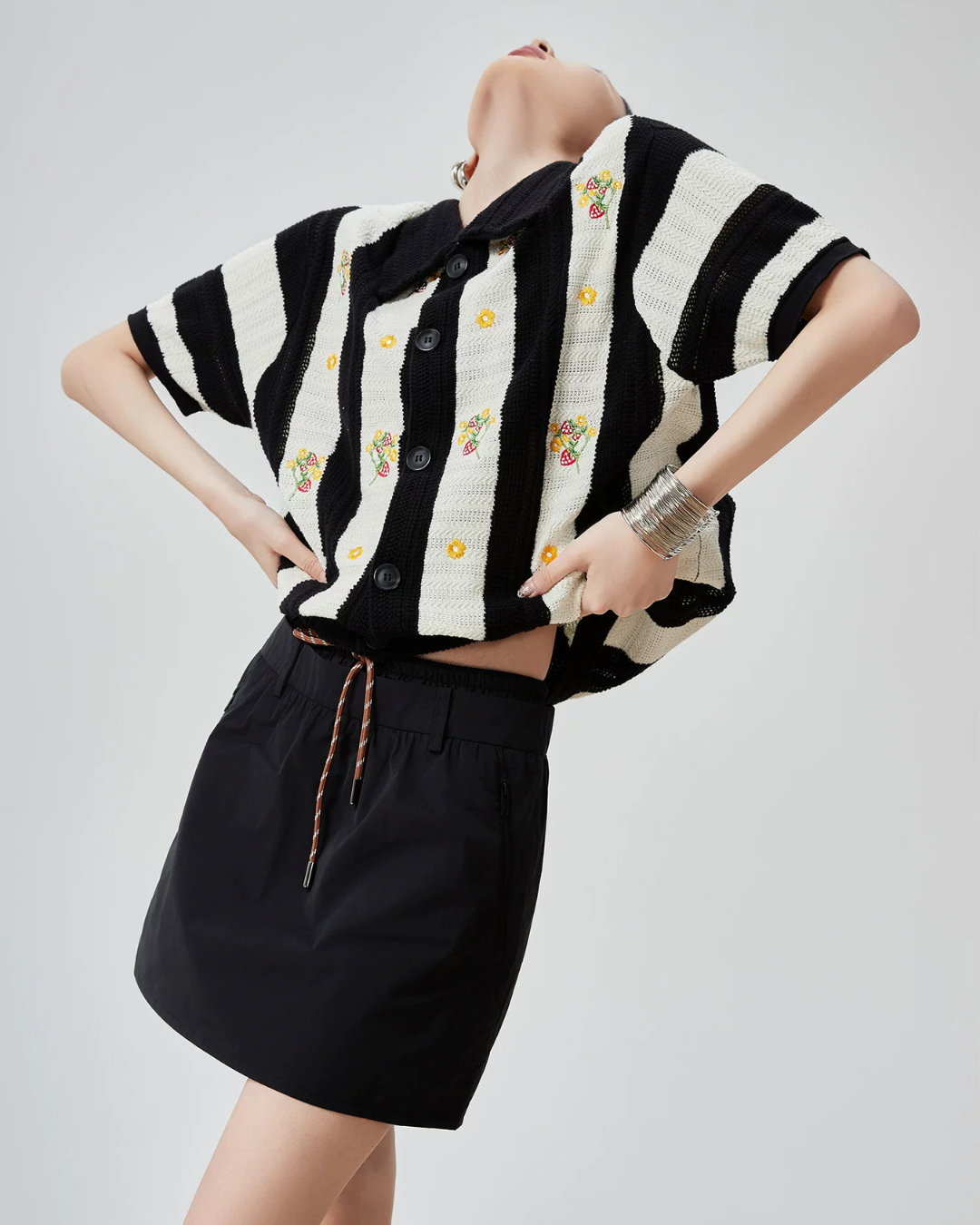 Retro Short-Sleeve Knit Shirt FER0145