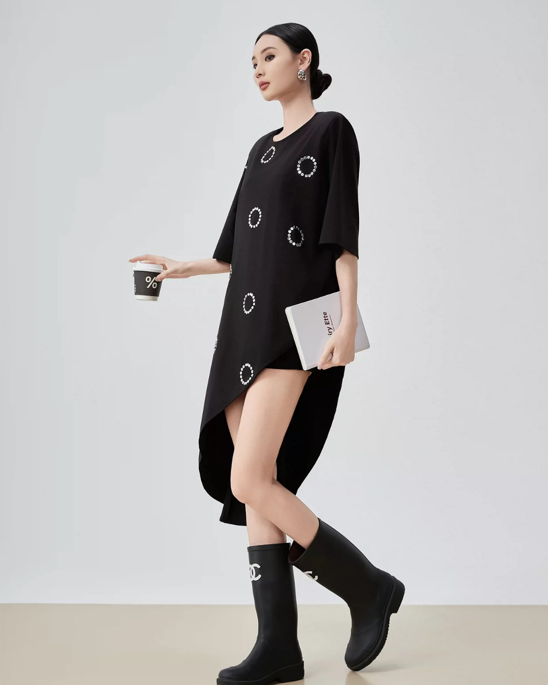 Asymmetry Round-Neck T-Shirt Dress FER0131