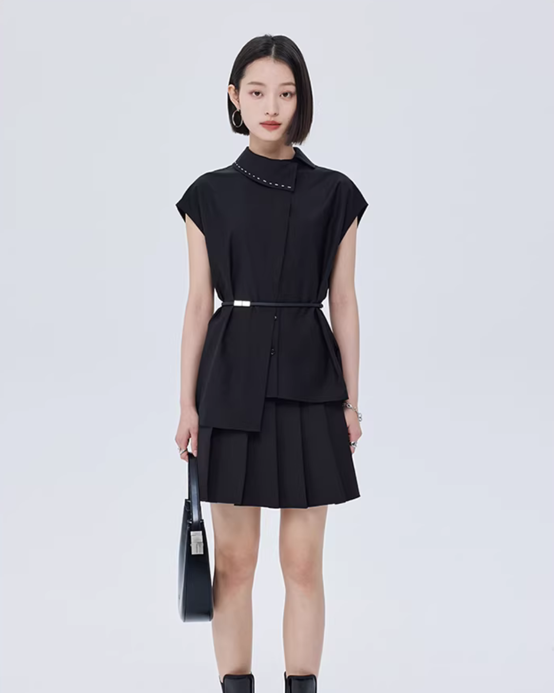 Asymmetry Short-Sleeve Shirt SHN0019