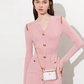 Gold Button Tight Mini Dress DPY0073