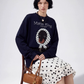 Casual Printed Long-Sleeve T-Shirt / A-line Mini Skirt LLA0664