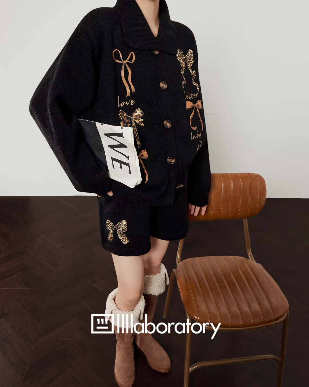 Leopard Ribbon Knit Cardigan LLA0605