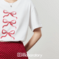 Ribbon Print T-Shirt / A-Line Mini Skirt LLA0486
