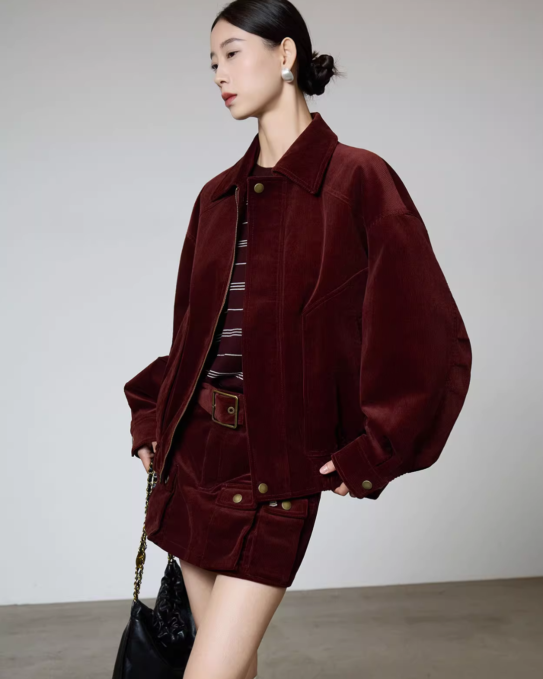 Retro Corduroy Jacket / Mini Skirt SUY0007