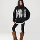 Lace Burnout Embroidered Hoodie ACS0342
