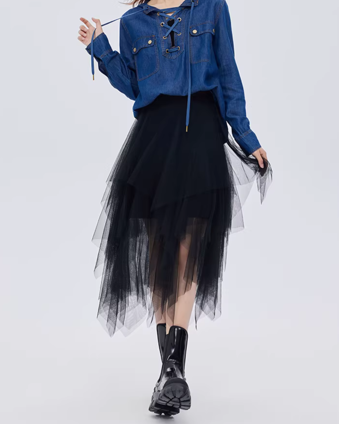 Elastic Waist Flared Skirt SHN0002