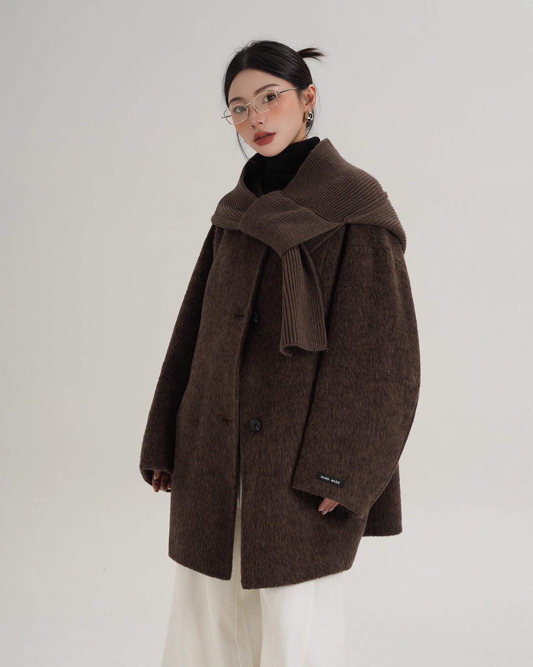 Scarf Design Wool Coat SRS0375