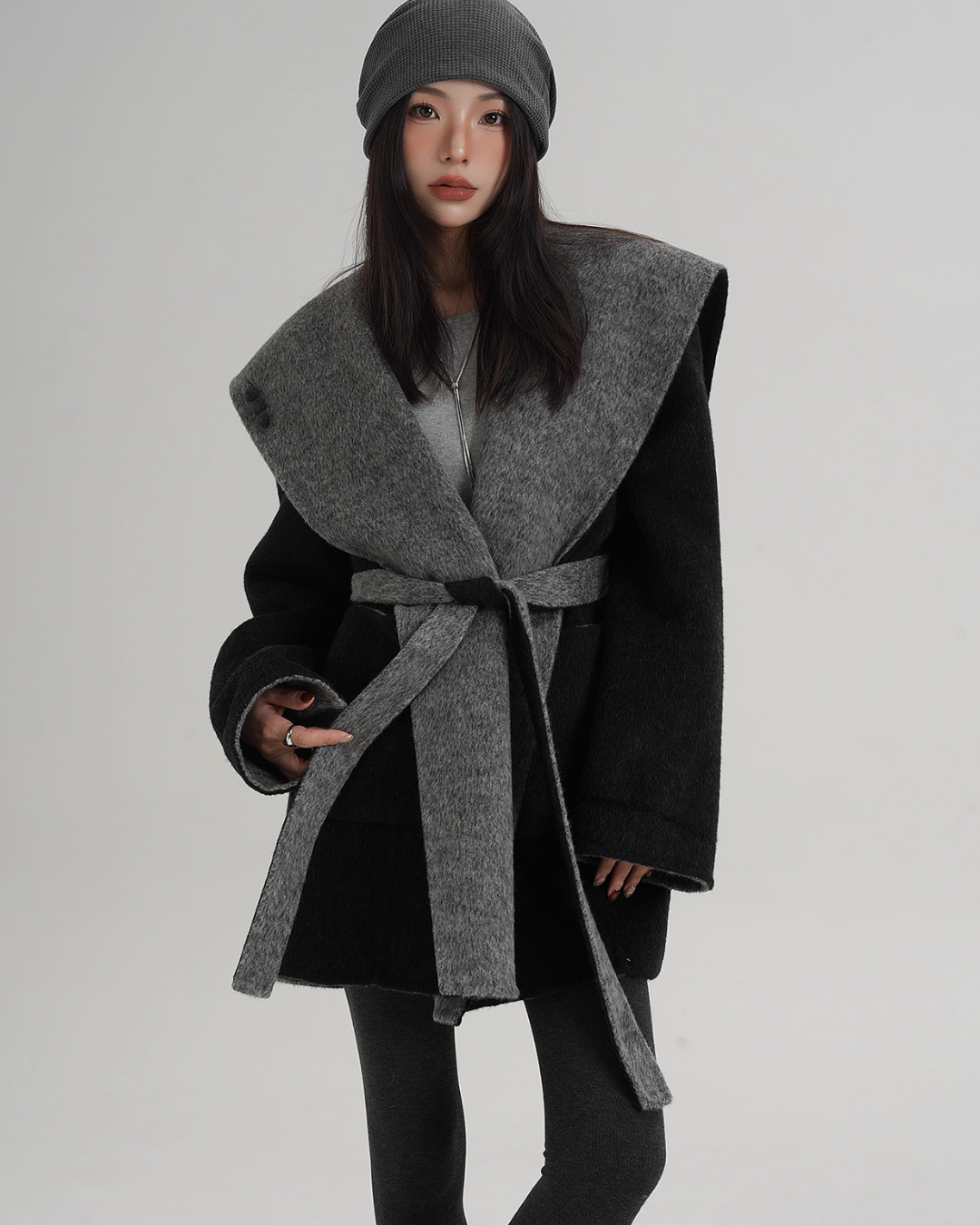 Drop Shoulder Mid Length Coat SRS0388