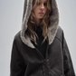 Half Zip Fur Hood Hoodie WAT0020