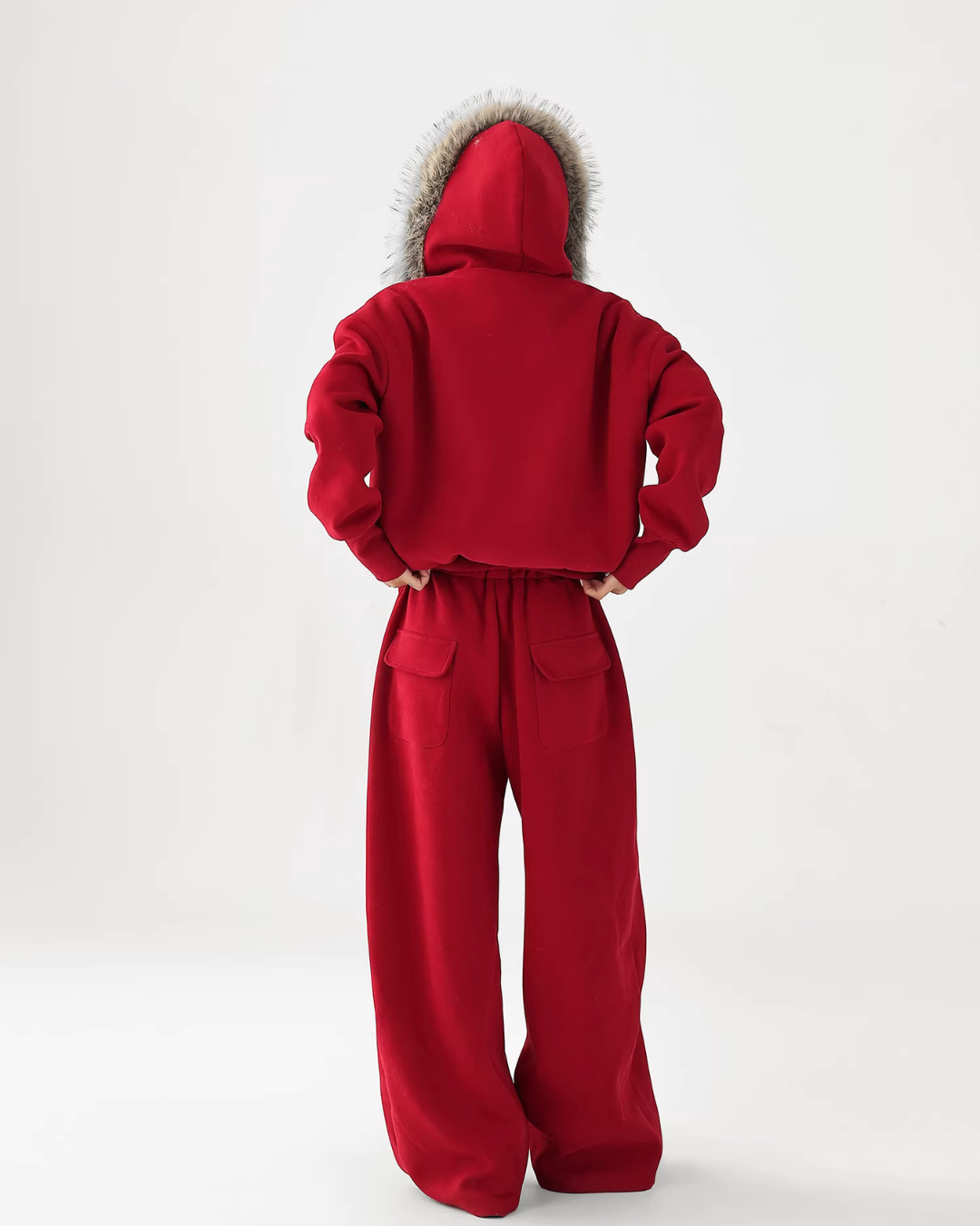 Fur Collar Fleece Hoodie/Casual Pants ACS0349