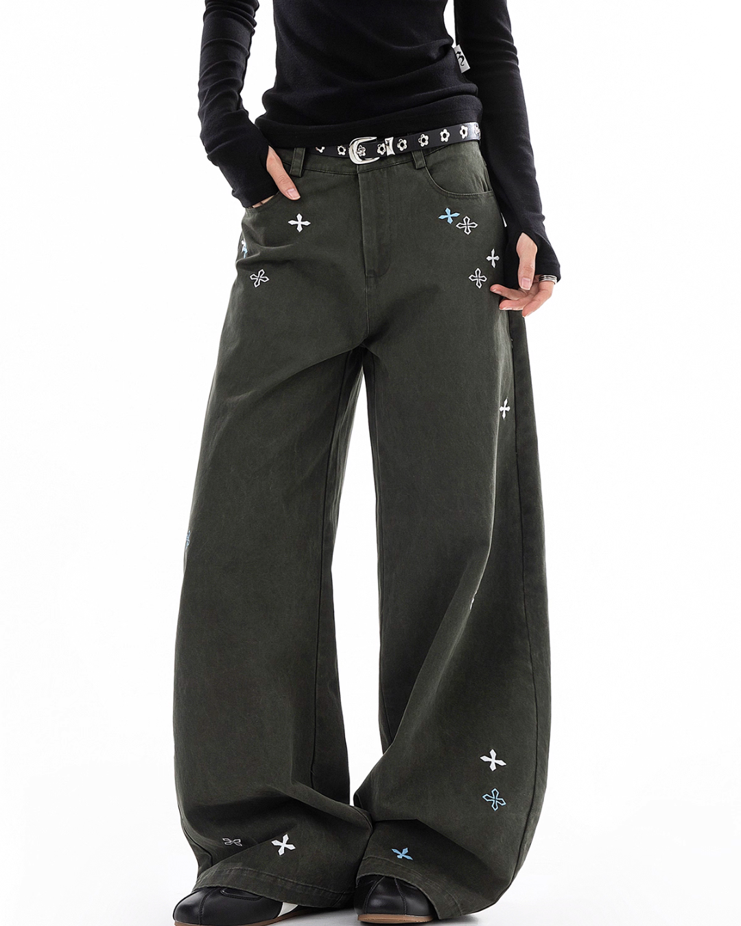 Vintage Embroidered Casual Pants ICM0097