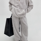 Fluffy Half Button Pullover Hoodie / Wide Pants YLS0707
