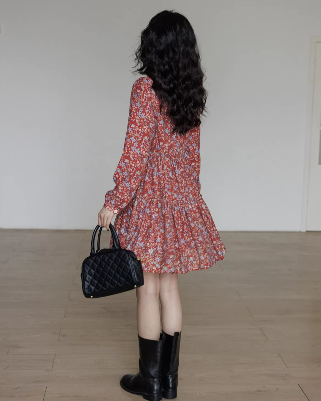 V-Neck Floral Dress VAS0193
