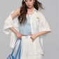 Flower Lace Short Sleeve Shirt / Half Pants ASG0043