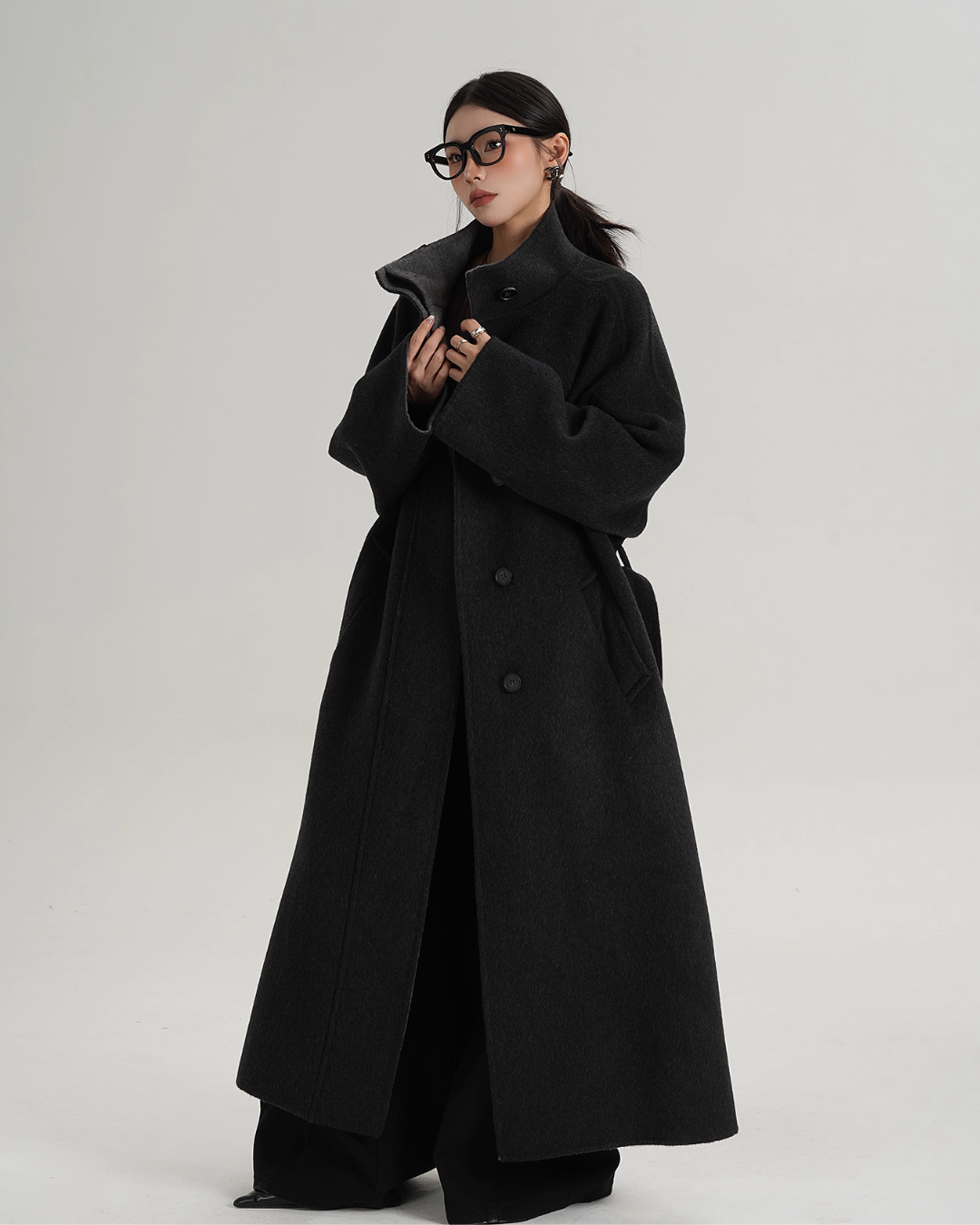 Stand Collar Long Coat SRS0382