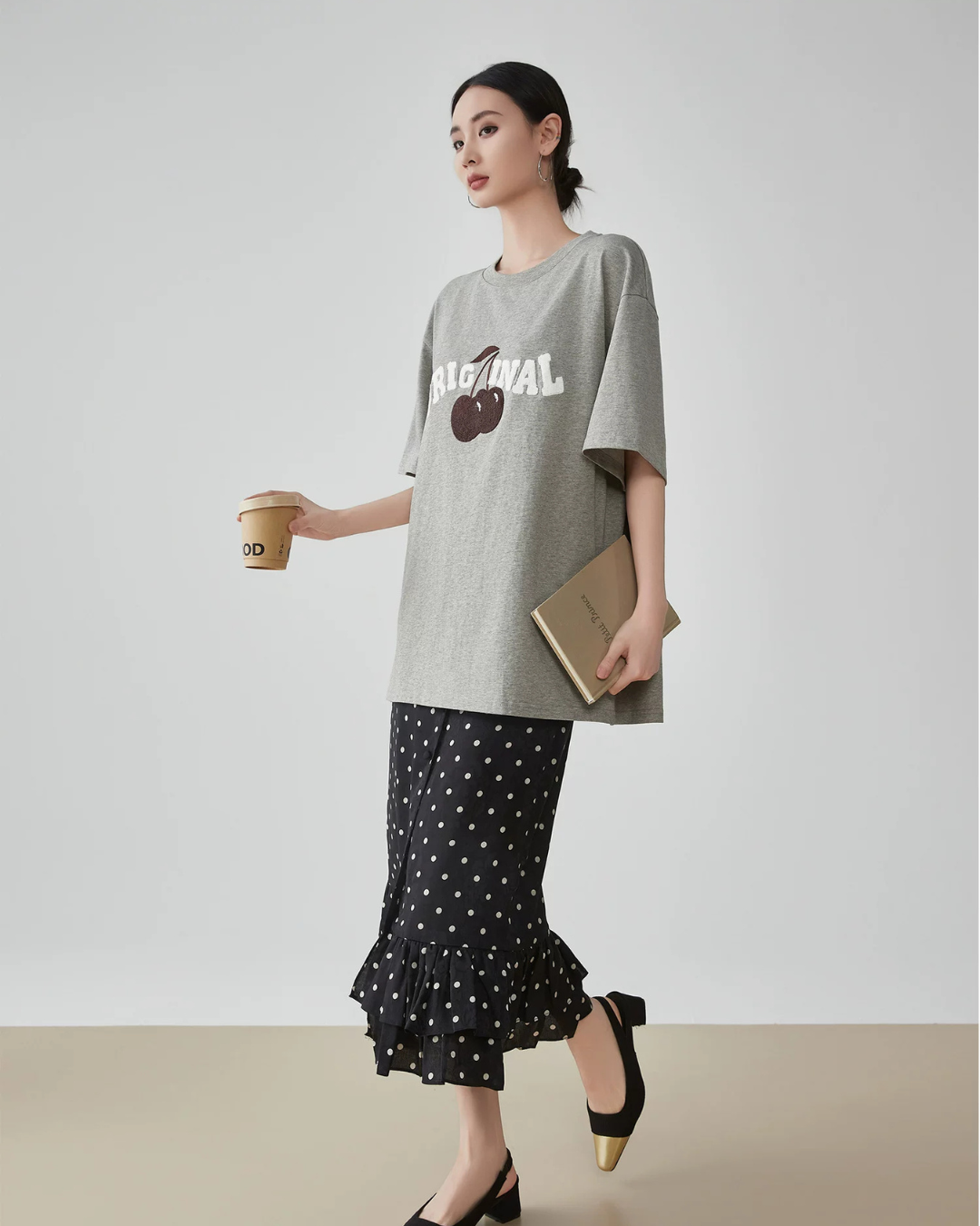 Cherry Print Short-Sleeve T-Shirt  FER0265