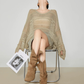 Sheer Oversized Knit Top FER0361